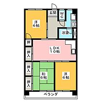 菱野ビル  ｜ 岐阜県岐阜市茜部菱野３丁目（賃貸マンション3LDK・2階・61.80㎡） その2