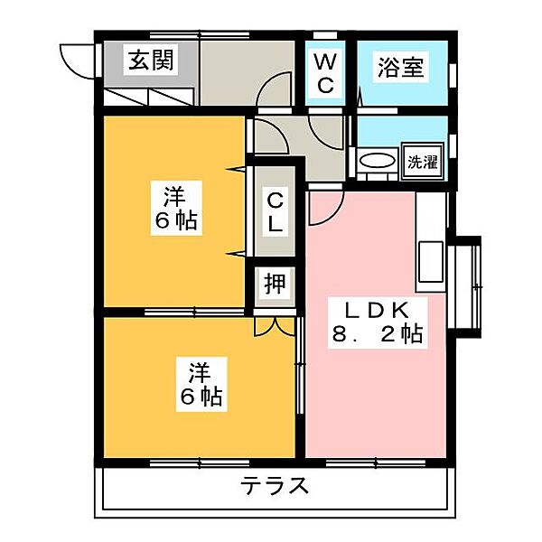 ペットシャトー ｜岐阜県岐阜市北鶉２丁目(賃貸アパート2DK・1階・48.00㎡)の写真 その2