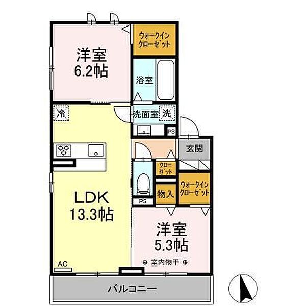 ルミナスII 302｜岐阜県岐阜市西鶉３丁目(賃貸アパート2LDK・3階・58.03㎡)の写真 その2