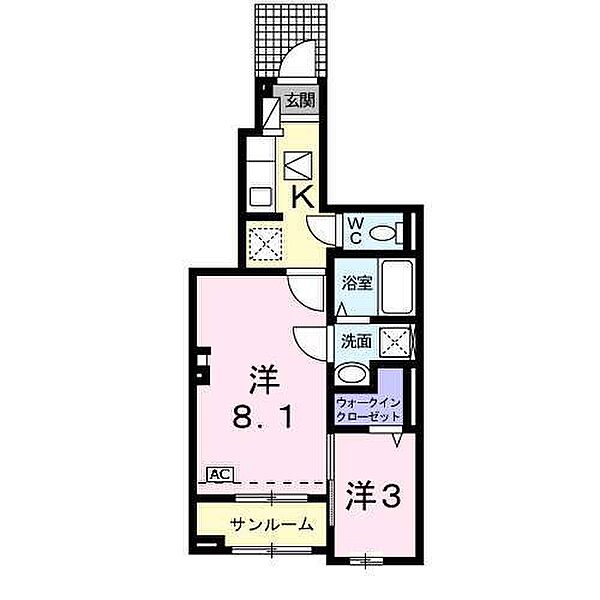 アリエッタ ｜岐阜県岐阜市今嶺１丁目(賃貸アパート2K・1階・36.96㎡)の写真 その2