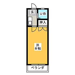 ライフステージビル 1Kの間取図画像