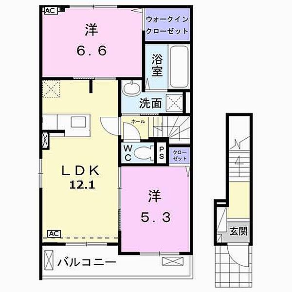 ノバ　クレメント　B ｜岐阜県岐阜市南鶉６丁目(賃貸アパート2LDK・2階・58.99㎡)の写真 その2