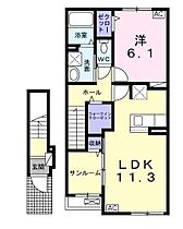 エスポワール宇佐南3  ｜ 岐阜県岐阜市宇佐南３丁目3番7号（賃貸アパート1LDK・2階・50.96㎡） その2