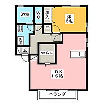 サニーコート　B棟  ｜ 岐阜県岐阜市茜部寺屋敷１丁目（賃貸アパート1LDK・1階・55.44㎡） その2