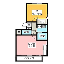 セレッソＫＴ Ｂ 3階1LDKの間取り