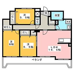 Ｂｒｉｌｌｉａｎｔ　Ｓｔａｇｅ 4階3LDKの間取り