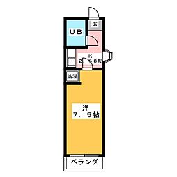 第2岐阜県ビル 7階1Kの間取り