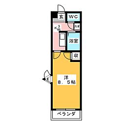 グランドハイム21 1Kの間取図画像