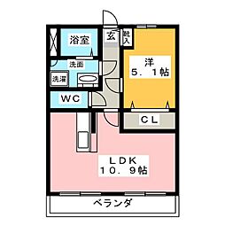 ガートンハウス 1LDKの間取図画像