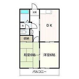 メゾンひかり 2DKの間取図画像