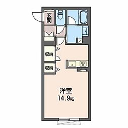 シャーメゾン六条 ワンルームの間取図画像