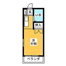 コーポ花の輪 ワンルームの間取図画像