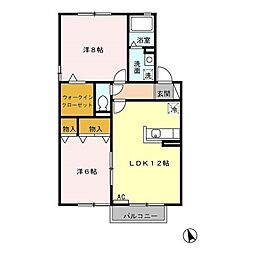 ツインコートポエム 2LDKの間取図画像