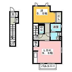 カーサスガ 1LDKの間取図画像