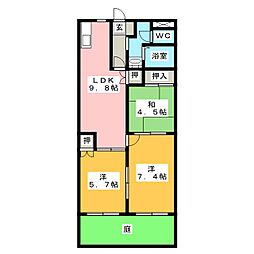 メゾン永遠 3LDKの間取図画像