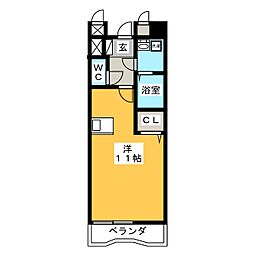 フランバード 1Kの間取図画像