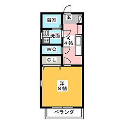 アートフォレスト 1Kの間取図画像