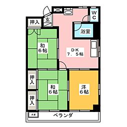 大和ビル 3DKの間取図画像