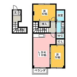 シャイニングスターA 2LDKの間取図画像