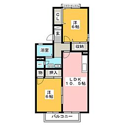 セラン 2LDKの間取図画像