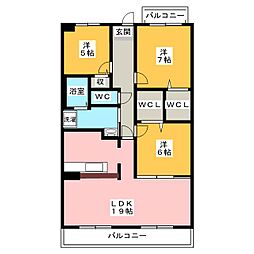 ハイツ南 3LDKの間取図画像