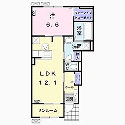 ジェルメアールC 1LDKの間取図画像