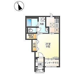 グリーンガーデン ワンルームの間取図画像
