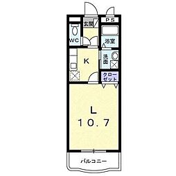 タウンコートF 1Kの間取図画像
