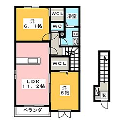リミエル 2LDKの間取図画像