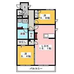 リオリエント奥平 2LDKの間取図画像
