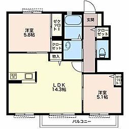 ClementHeim1 2LDKの間取図画像