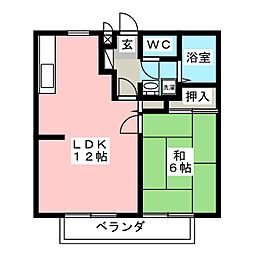 コンフォート23 1LDKの間取図画像