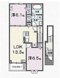 キャナルヴィレッジ 2LDKの間取図画像