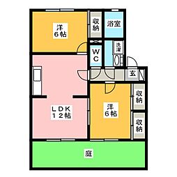 エスポワール菱野A 2LDKの間取図画像