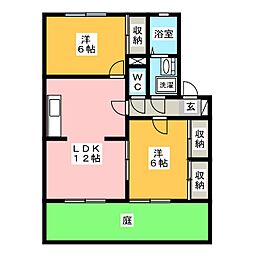 エスポワール菱野B 2LDKの間取図画像