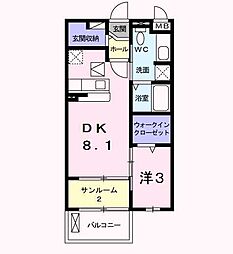 ボヤージュ 1DKの間取図画像