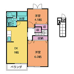 ヴィラエクセレント 2DKの間取図画像