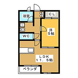フレシール1 1LDKの間取図画像