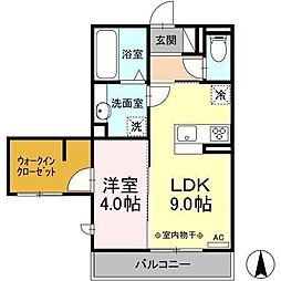 D-ROOM六条福寿町 1LDKの間取図画像