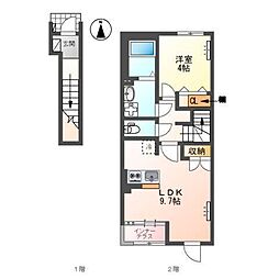 ソレイユ今嶺 1LDKの間取図画像