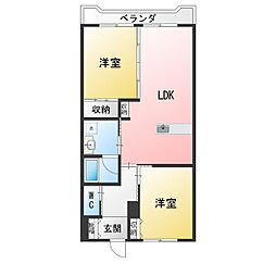 エステイトツジ 2LDKの間取図画像