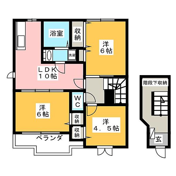 メゾン貴　Ｂ棟 ｜岐阜県岐阜市粟野東３丁目(賃貸アパート3LDK・2階・65.58㎡)の写真 その2