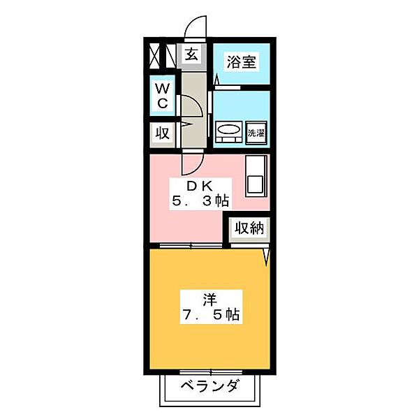 ライツ ｜岐阜県岐阜市則武中３丁目(賃貸アパート1DK・2階・33.25㎡)の写真 その2