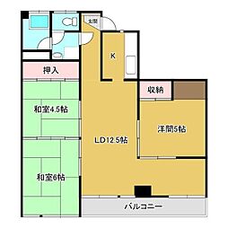 栄コーポラス 3LDKの間取図画像