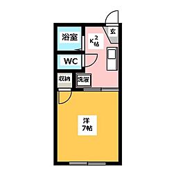 タウニイ・カネコ 1Kの間取図画像