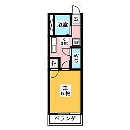AVENUE.92 1Kの間取図画像