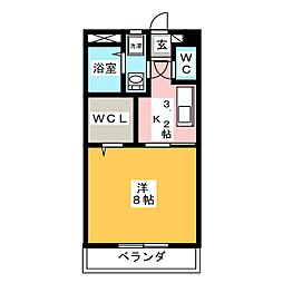 RAYGRACE 1Kの間取図画像