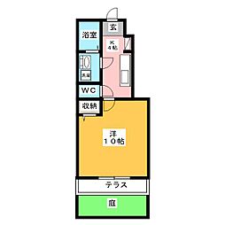 グリーンフィールド 1Kの間取図画像