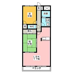 ヴィラ・クリモト 2LDKの間取図画像