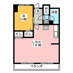 ハイツ岐北 1LDKの間取図画像